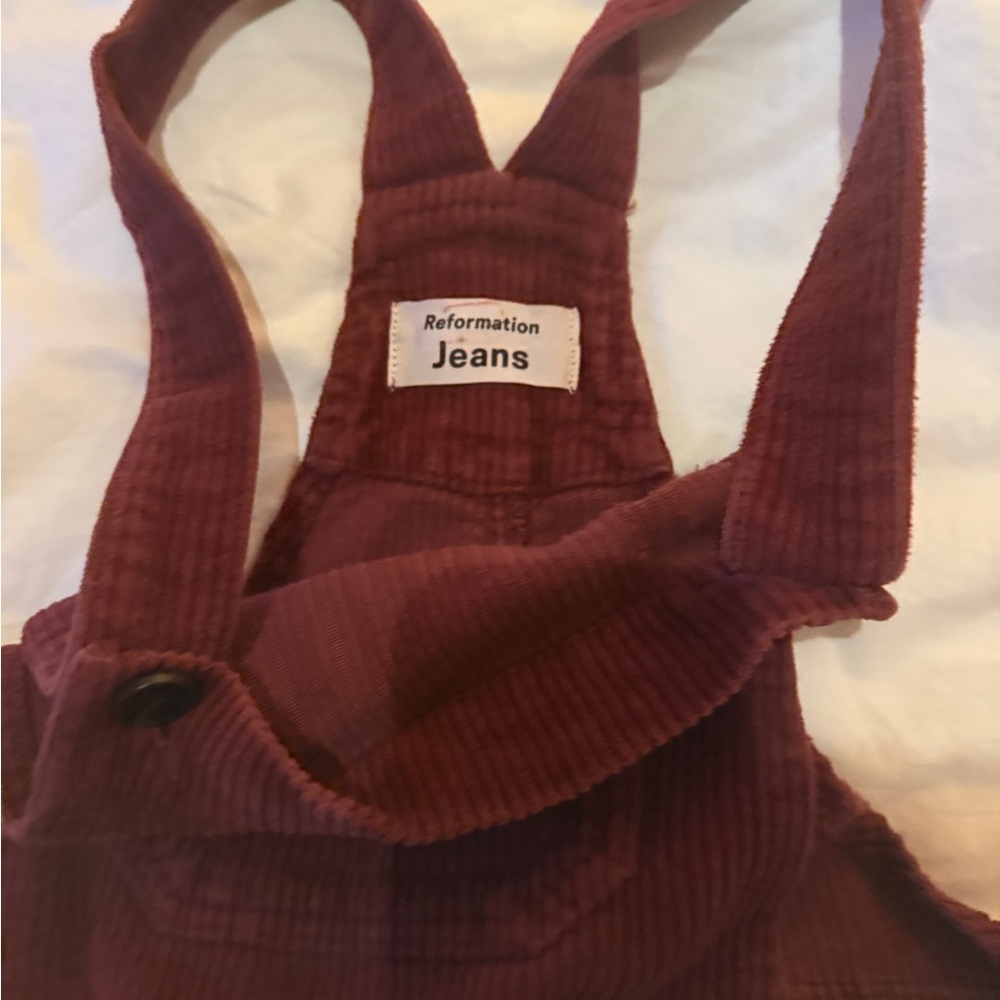 Reformation Deep Red Corduroy Overalls - Picture 2 of 2